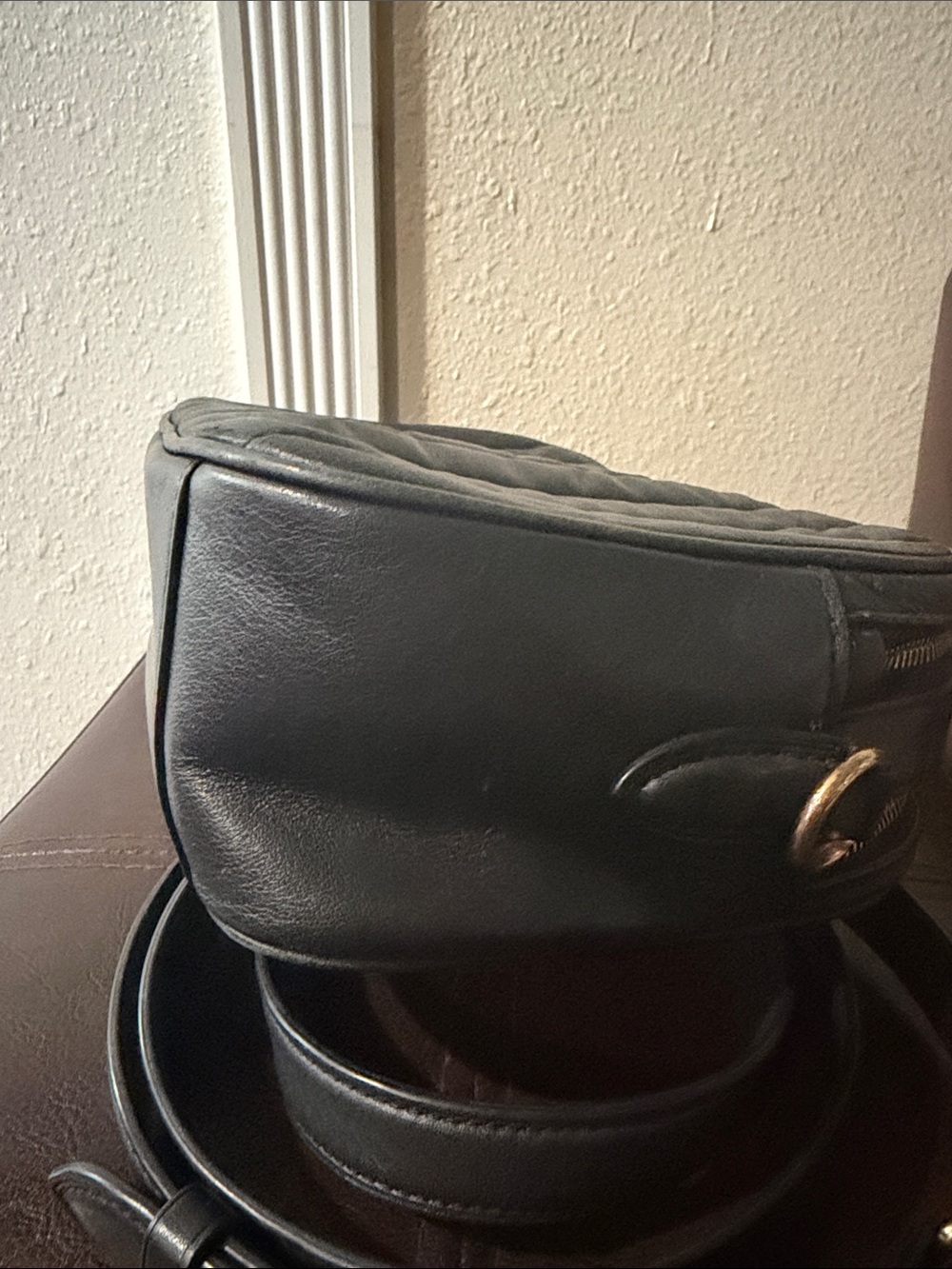 Coach Black Quilted Leather crossbody jet Bag with Gold Hardware - Picture 7 of 12